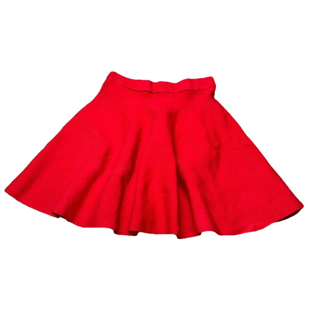 Gap Kids‎ Red Pleated Holiday Skirt Cotton Thick Stretch Girls XXL (14-16)
